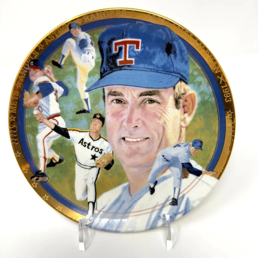 Hamilton Collection‎ Nolan Ryan Collector Plates Lot MLB Legend Strikeout 6.5 in